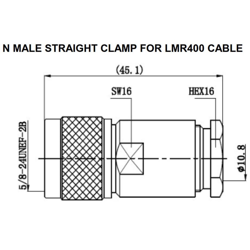 Riotaxy N Connectors Male Connector for LMR400 Cable Belden 9913 RG8 Cable Nickel Machined Brass Construction (4piece clamp) - Image 5